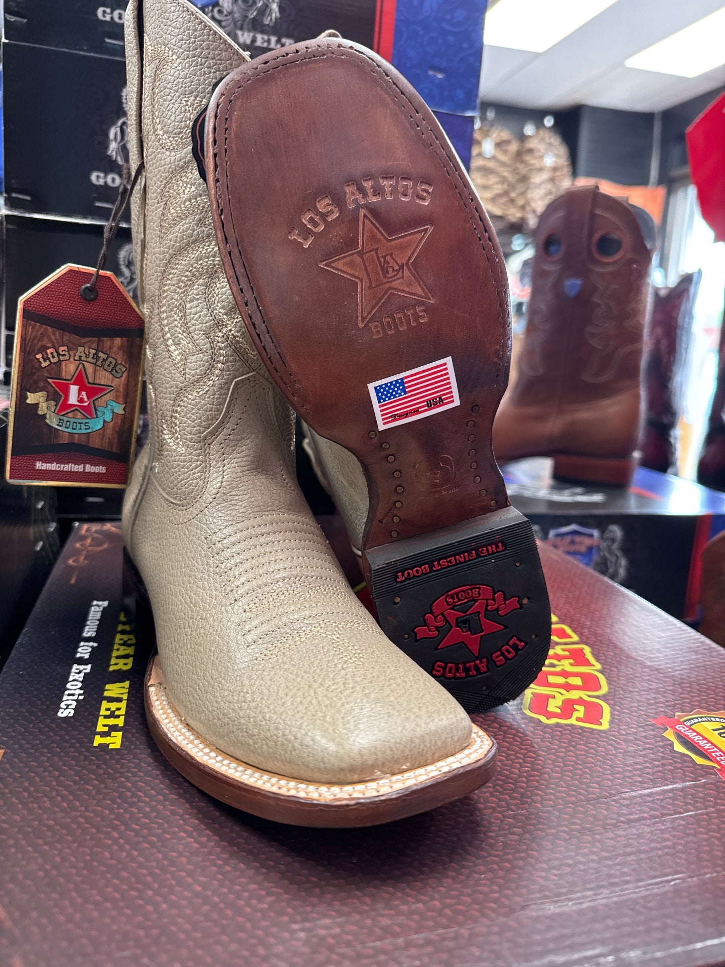 Los Altos boots wide square toe grisly phomex