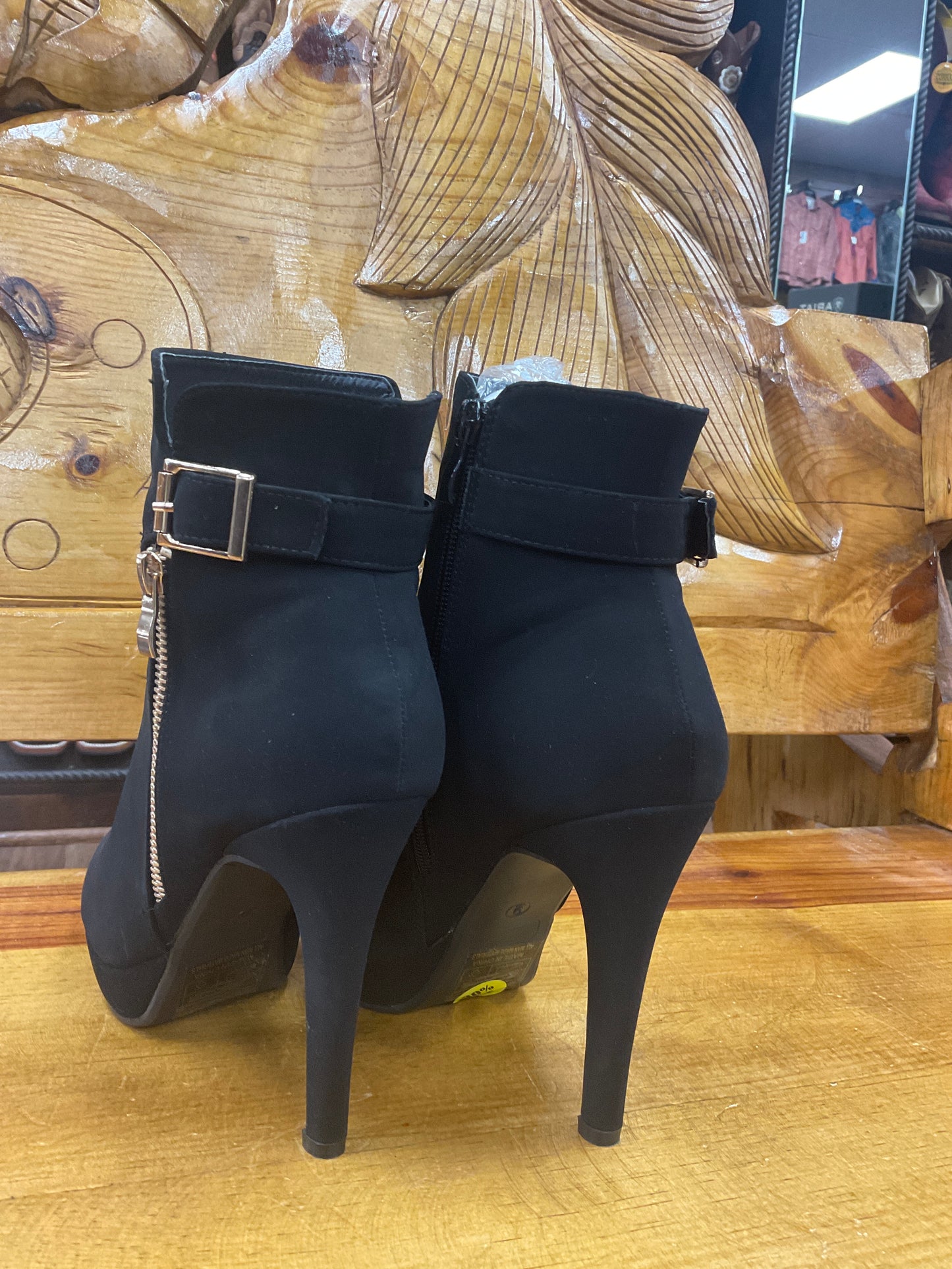 Black stiletto high boot