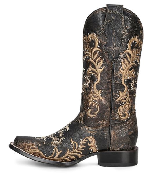 CIRCLE G® WOMENS EMBROIDERED SQUARE TOE WESTERN BOOT