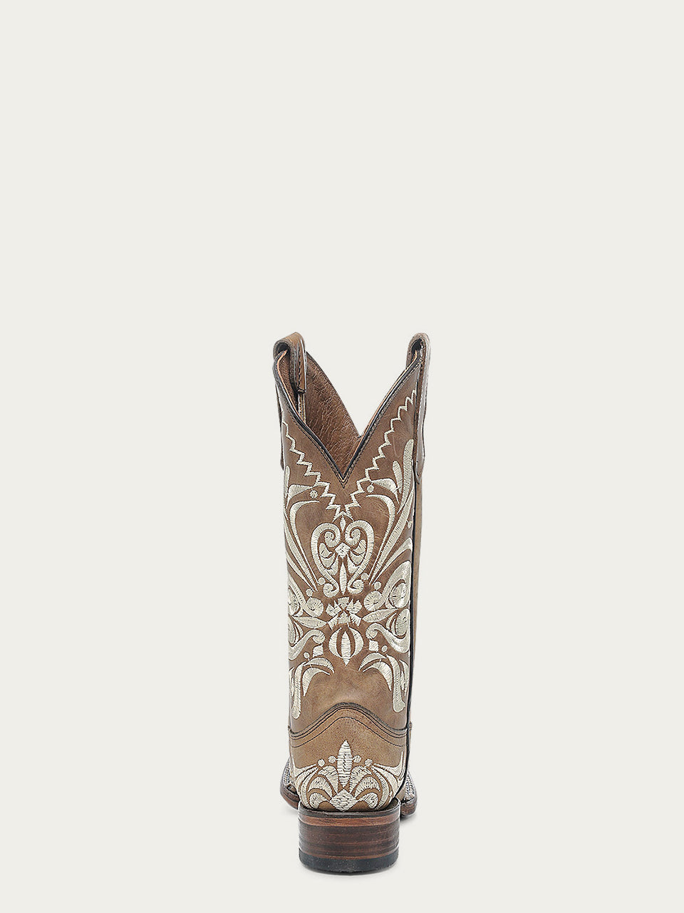 WOMEN'S LIGHT EMBROIDERY BROWN SQUARE TOE CIRCLE G COWBOY BOOT