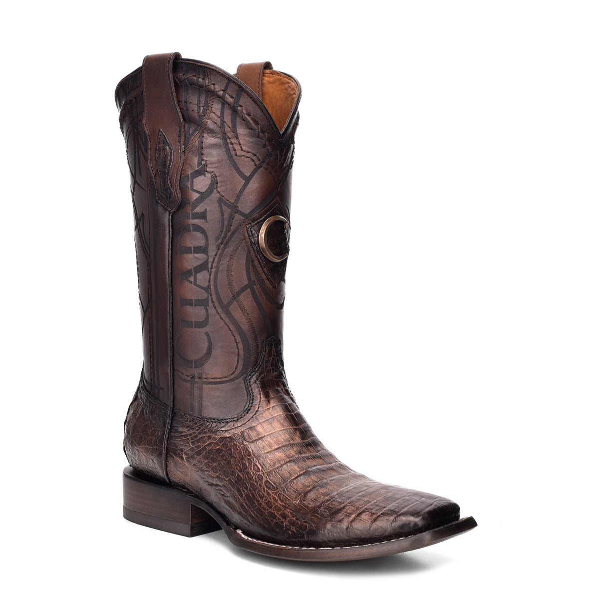Cuadra men's Paris Brown caiman boot, style CU456, side view