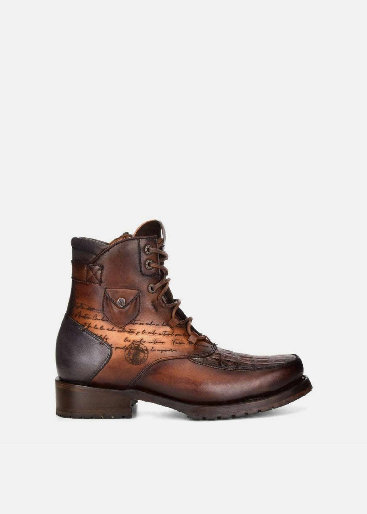 Cuadra CU496 Wood round toe lace-up boot detail