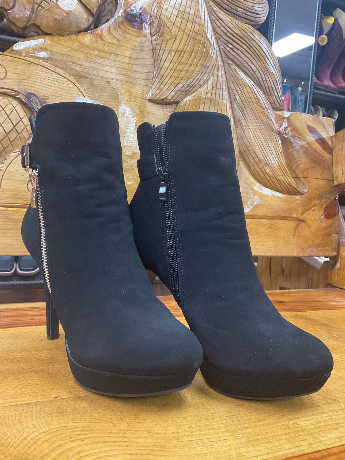 Black stiletto high boot
