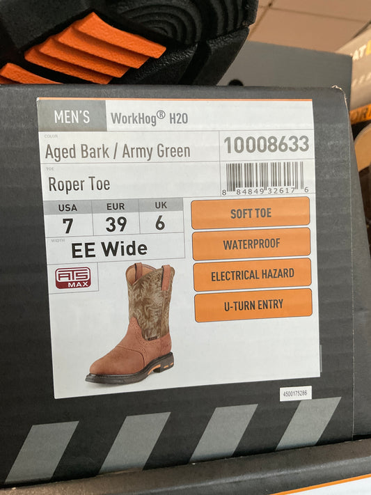 Ariat Workhog ￼H2O aged bark army green 10008633