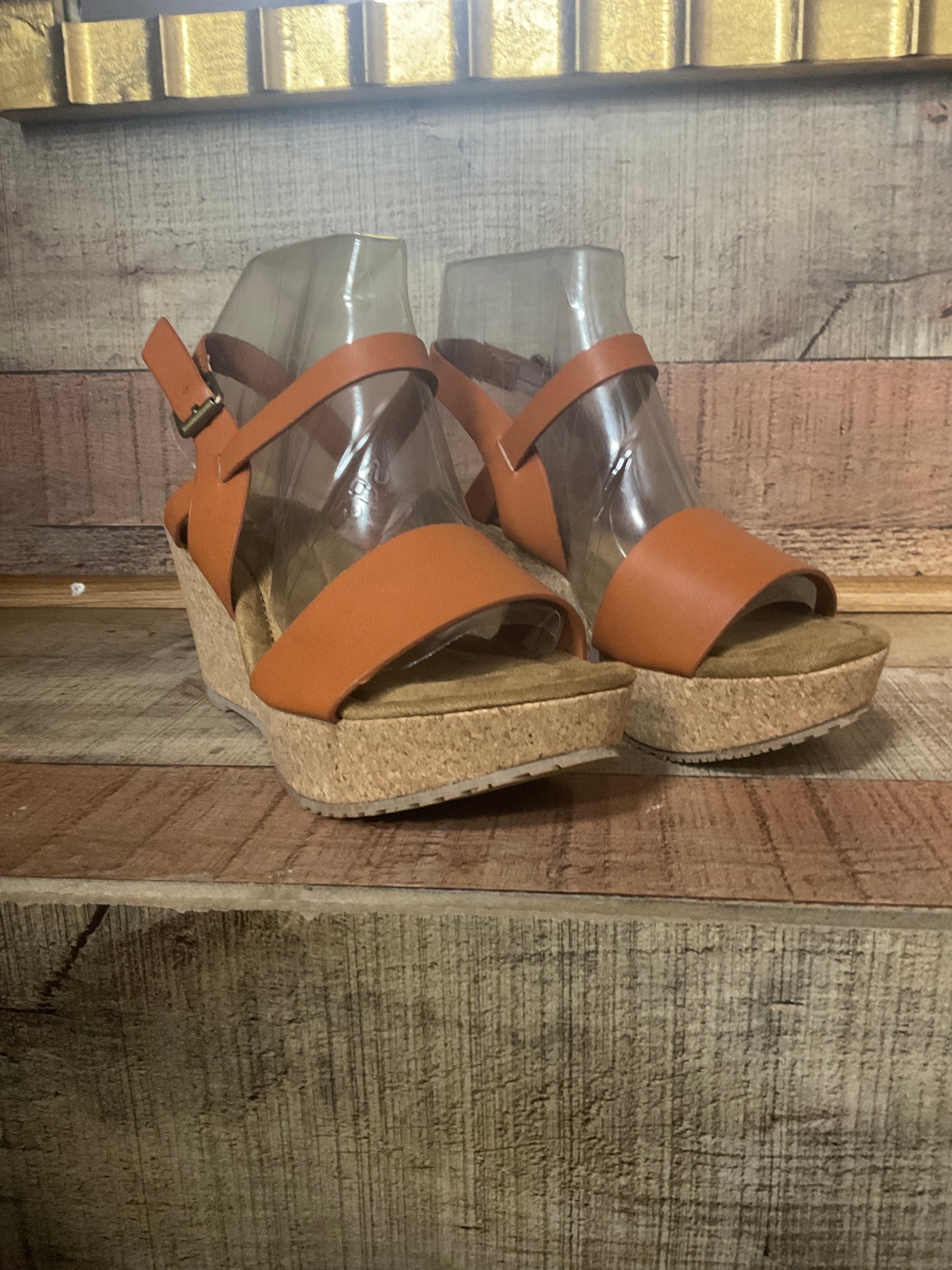 Flat brown high heel