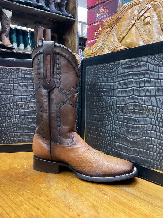 Cuadra Men’s Square Toe Boots Smooth Ostrich 3Z01AB - Flame Choco