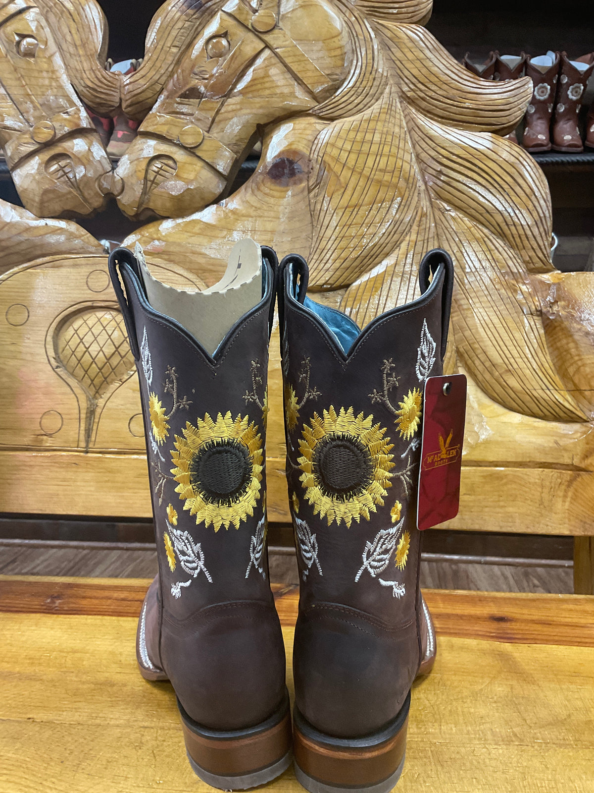 McAllen Wmns brown with sunflower boot