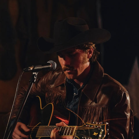 Stetson El Presidente 100X black cowboy hat worn side view