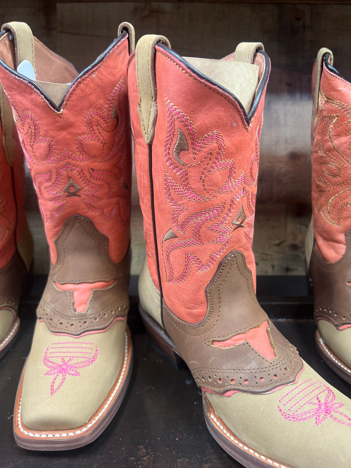 Tanner mark pink & tan kids boot