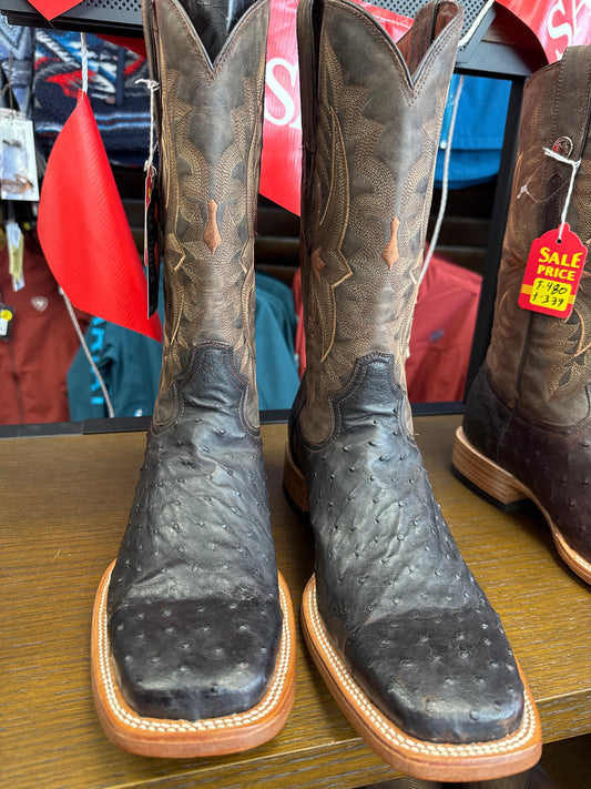 Men’s size 11 black Tanner Mark Ostrich boots