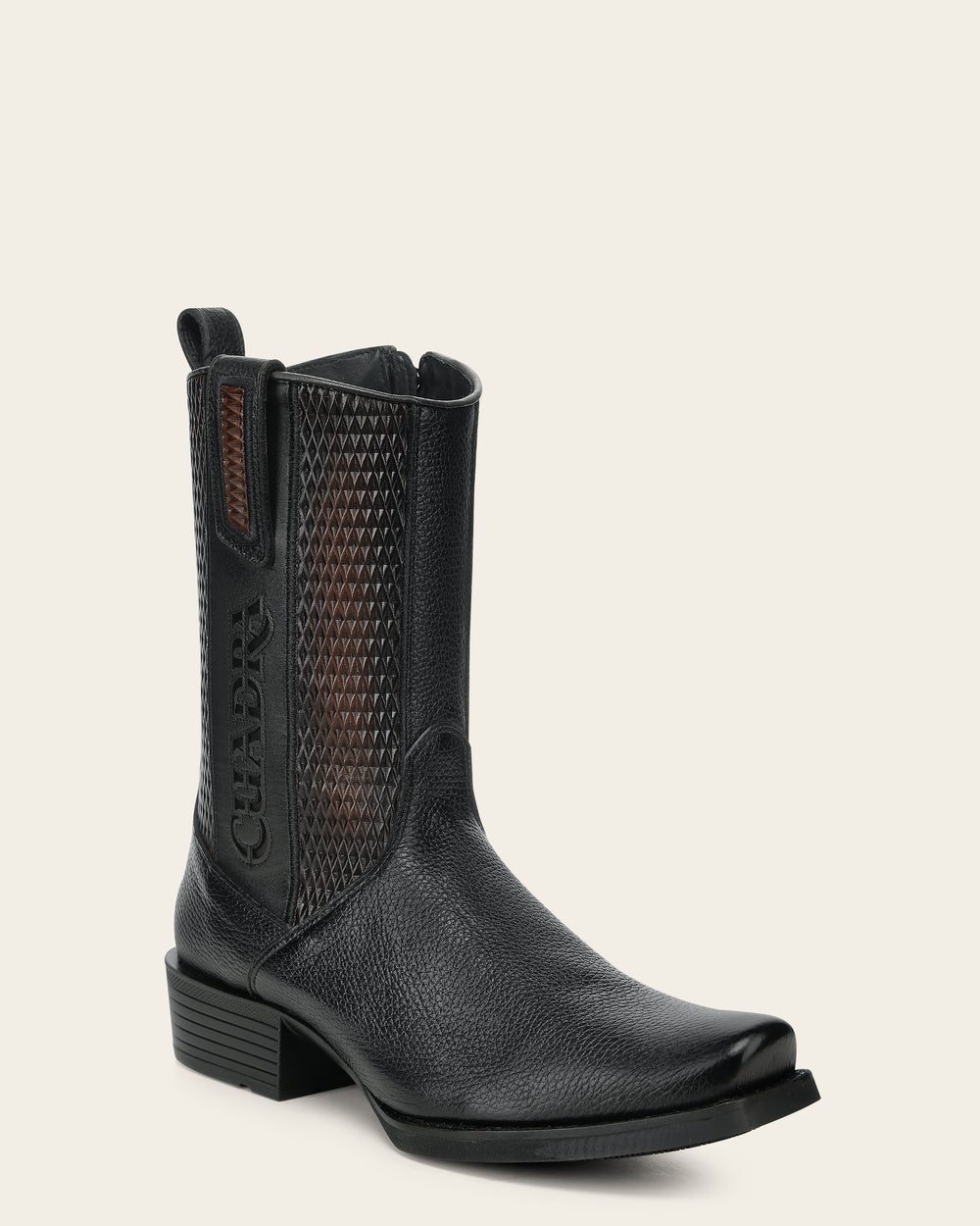 URBAN BOOT IN GENUINE ITALIAN DEER BLACK AND BOVINE LEATHER