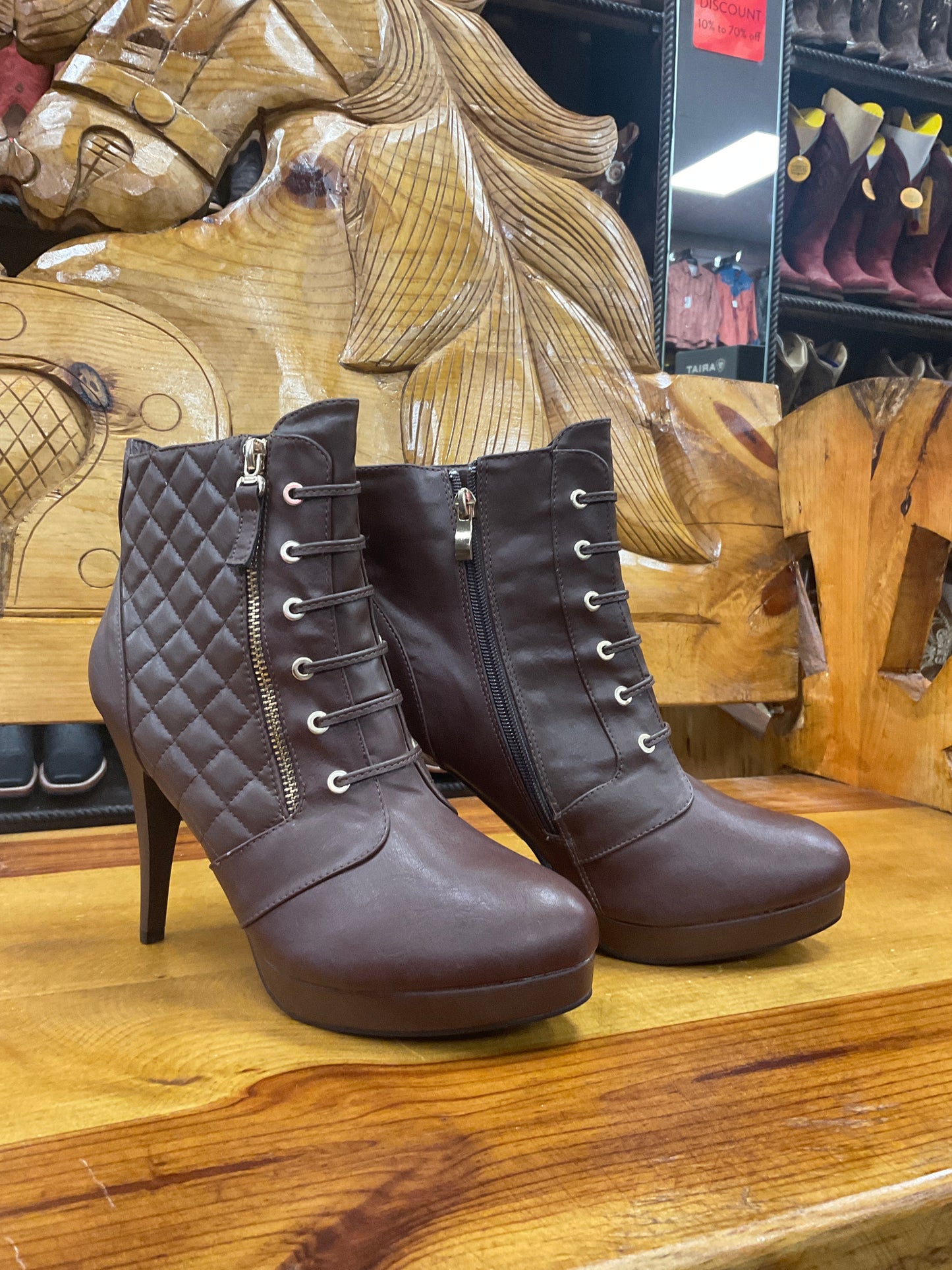 Brown stiletto boot