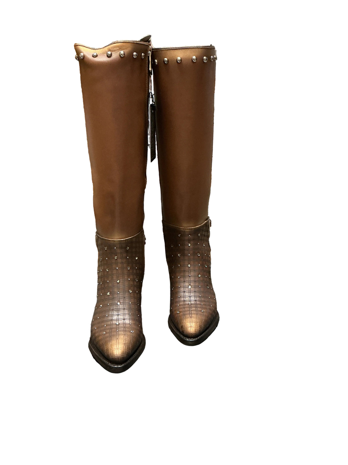 Cuadra Women's Honey Boots with Zipper, Studs, Laser Details & Elastic – CC369