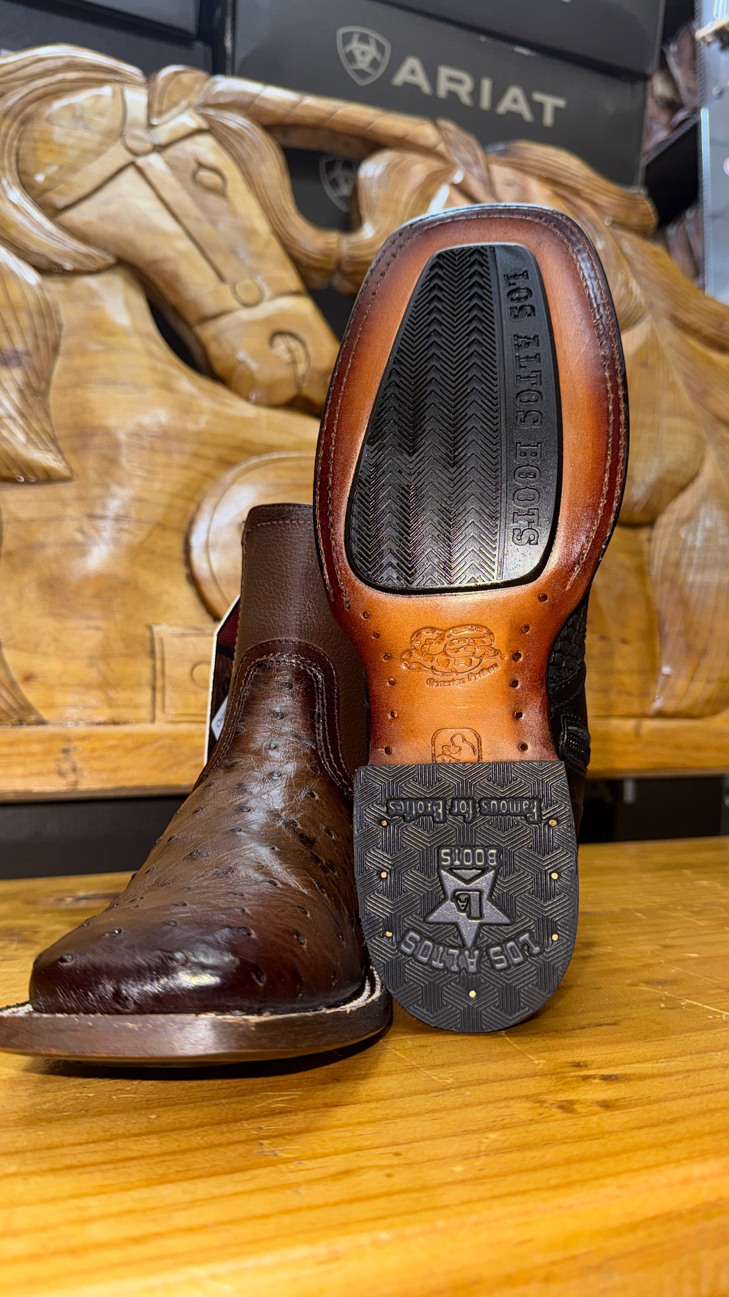 Los altos boots Python wide square toe rodeo boot with zipper