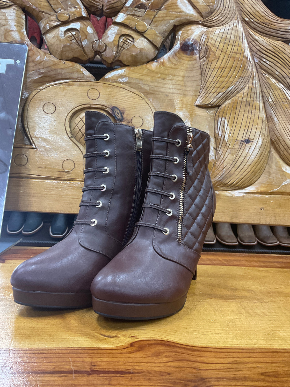Brown stiletto boot