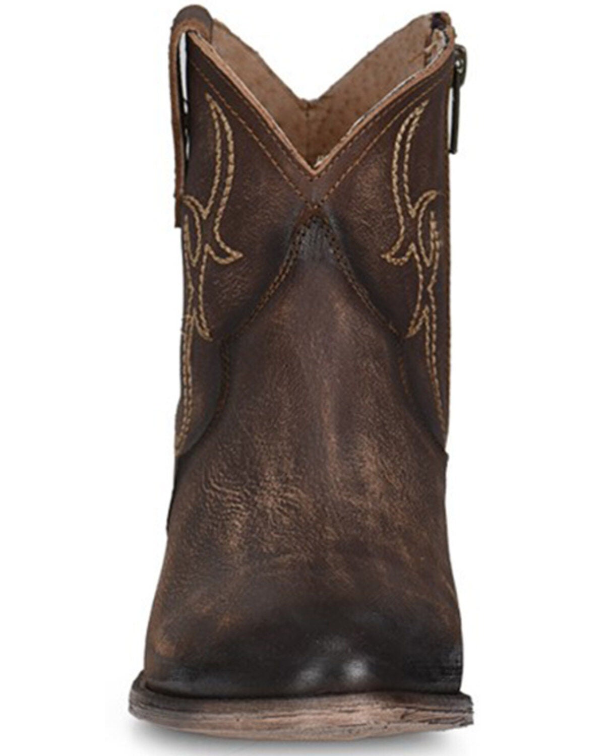CIRCLE G WOMEN'S EMBROIDERED TOBACCO FASHION BOOTIES - ROUND TOE