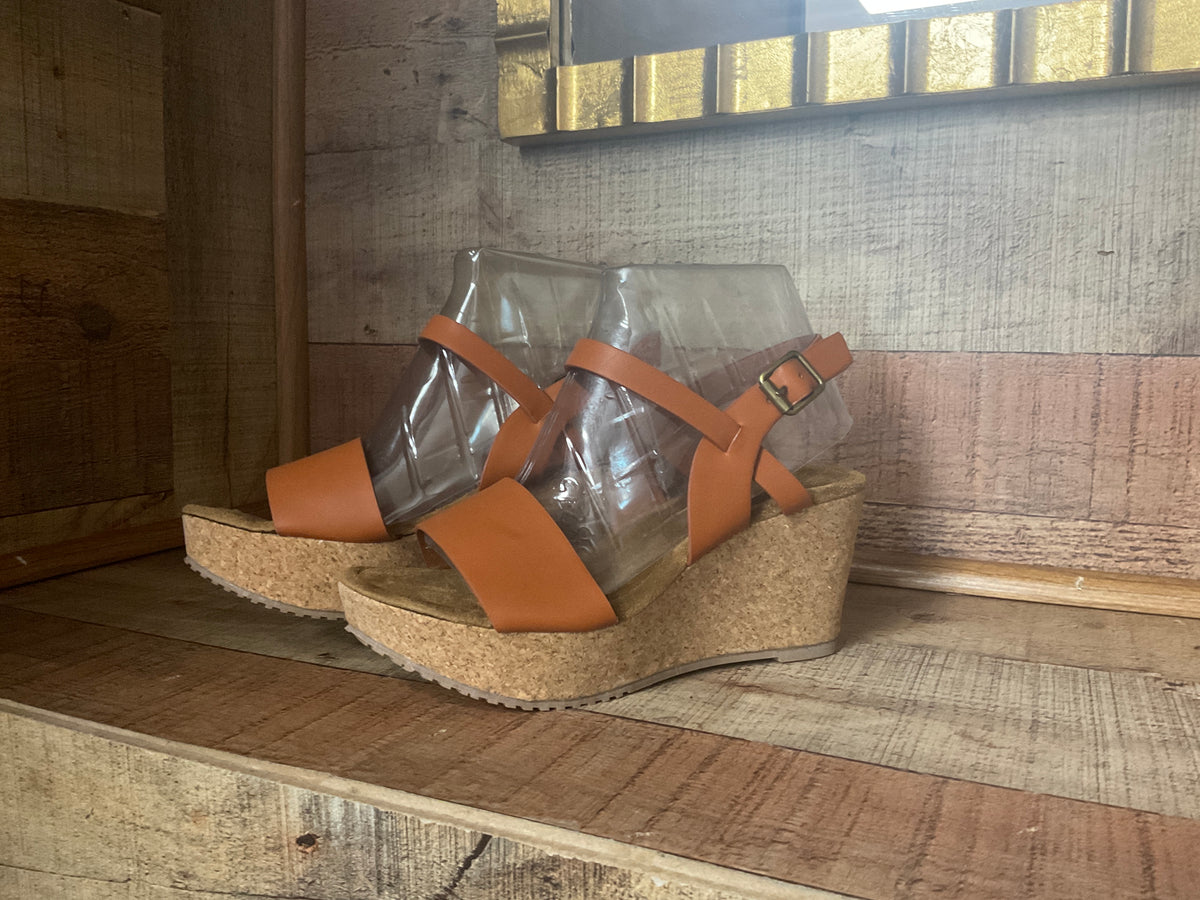 Flat brown high heel