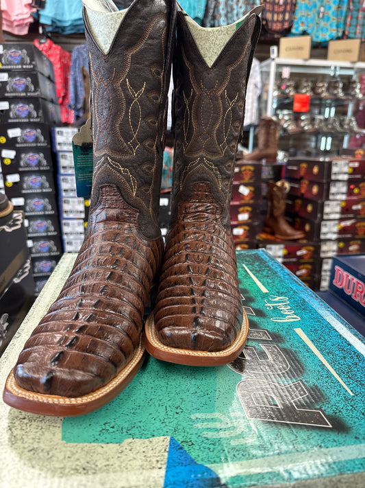 Reparo TX Brown caiman tail print men’s boots