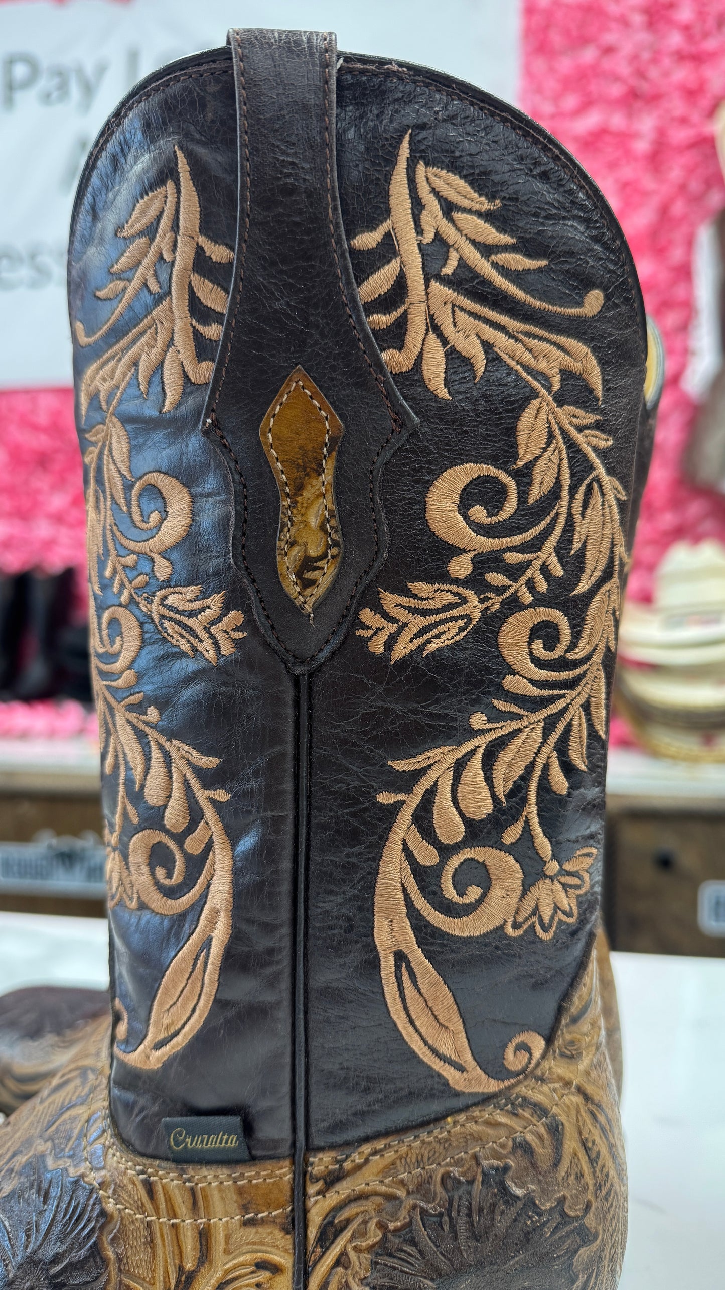 Mc Allen brown hand tool flower boots