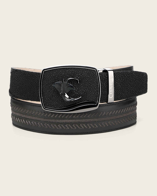 Cuadra Men’s Black Genuine Stingray Leather Western Belt BC475