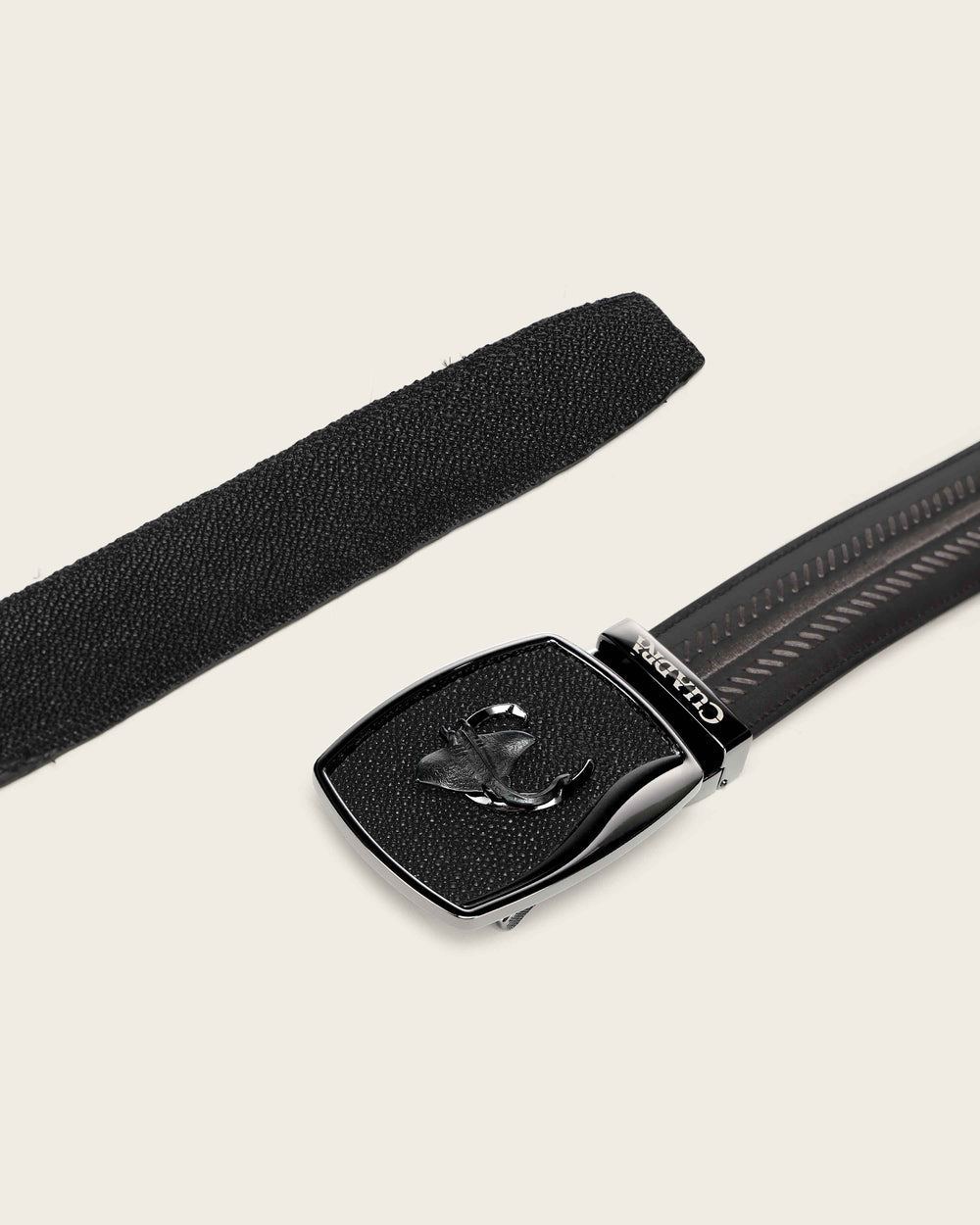Cuadra Men’s Black Genuine Stingray Leather Western Belt BC475