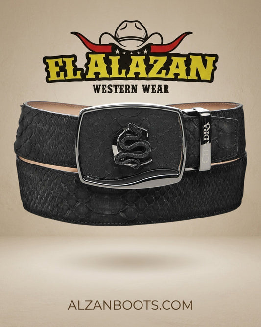 CUADRA BELT PYTHON BLACK
