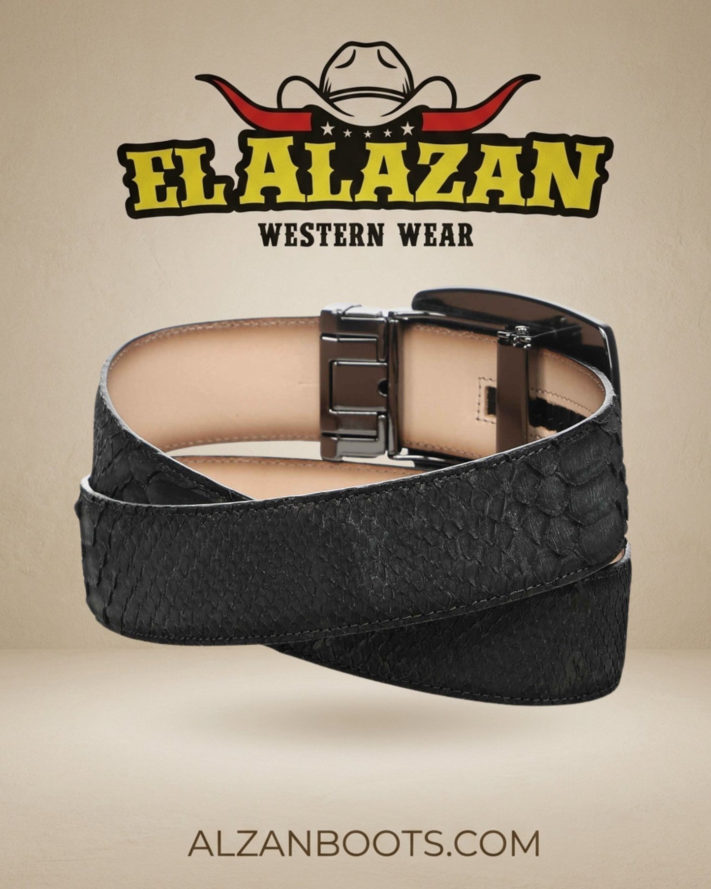 CUADRA BELT PYTHON BLACK