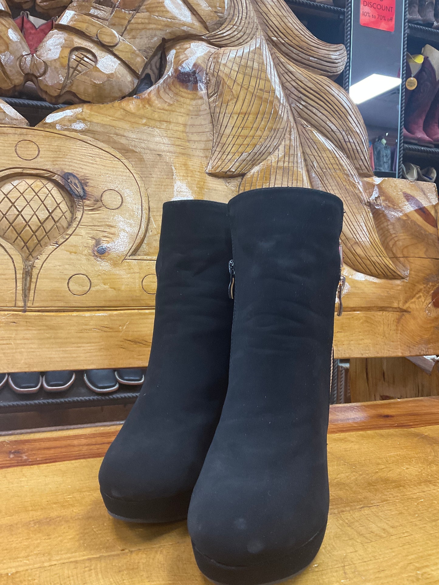 Black stiletto high boot