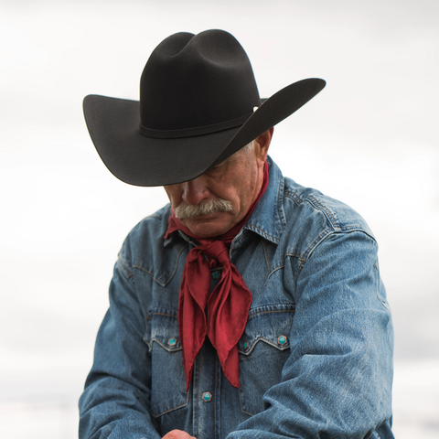 Stetson El Presidente 100X black cowboy hat studio front view