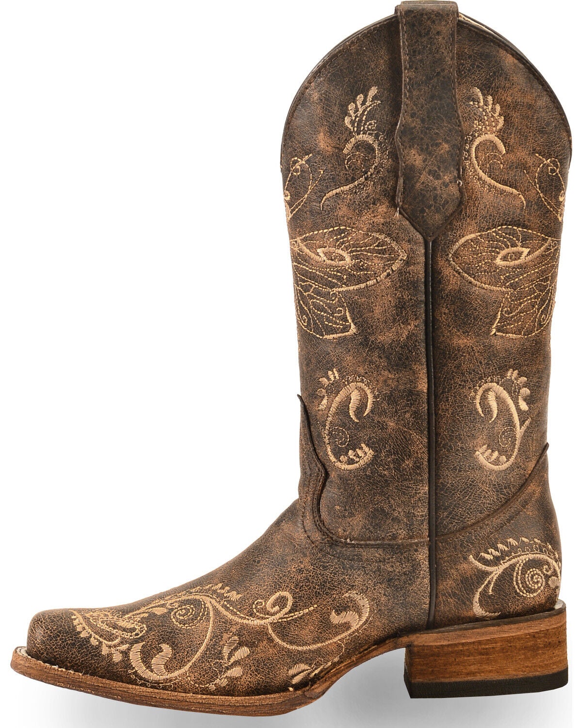 CIRCLE G WOMEN'S DRAGONFLY EMBROIDERED WESTERN BOOTS - SQUARE TOE