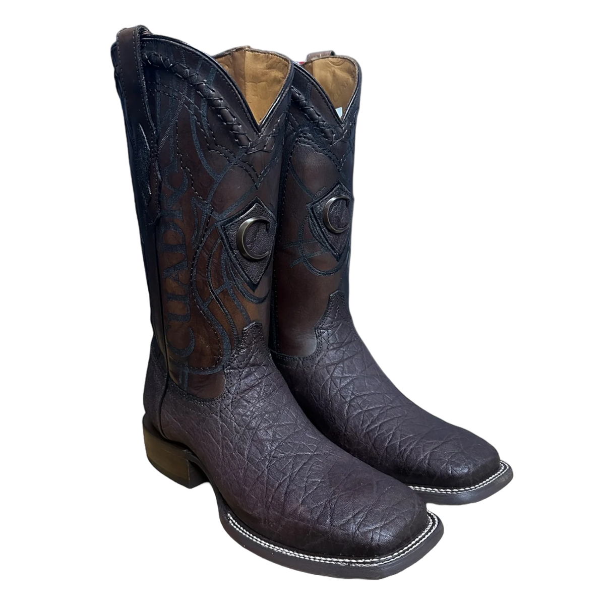 Cuadra Men’s Square-Toe Western Boots – Elephant Leather – Brown