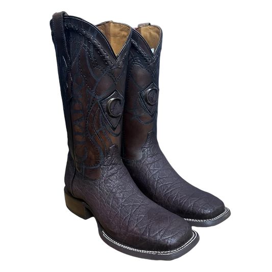 Cuadra Men’s Square-Toe Western Boots – Elephant Leather – Brown