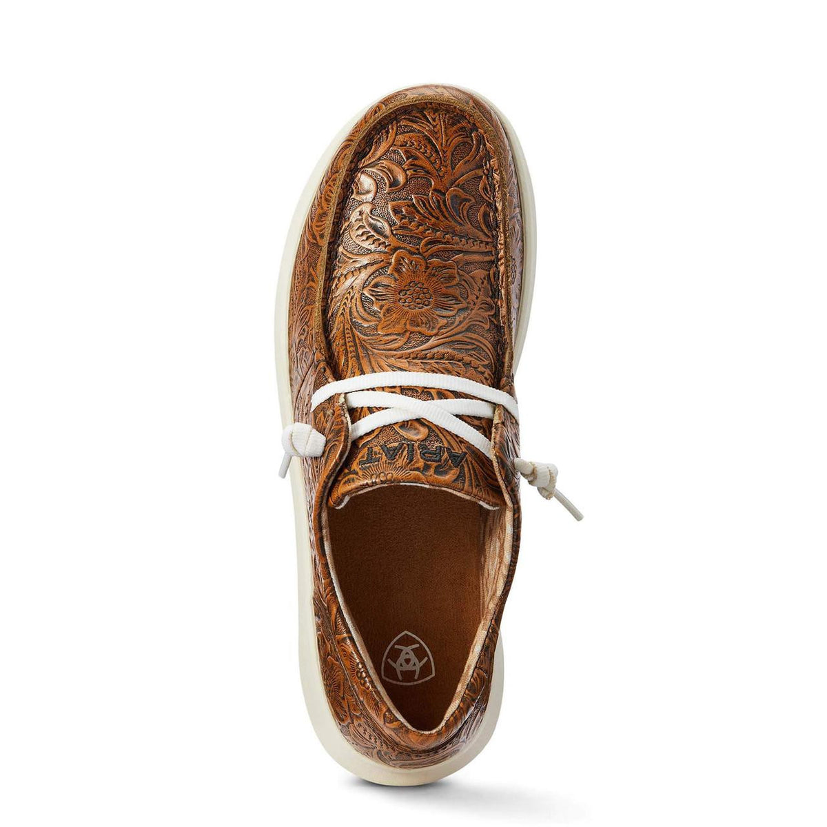Womens brown floral emboss hilo