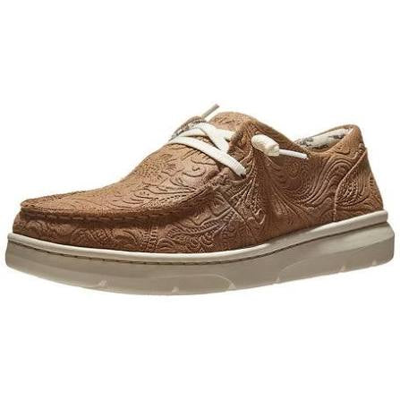 womens Tan Floral emboss