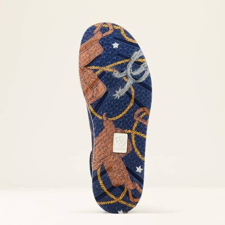 women’s navy blue saddle up print cruiser