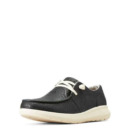 Wmns Black floral emboss Hilo