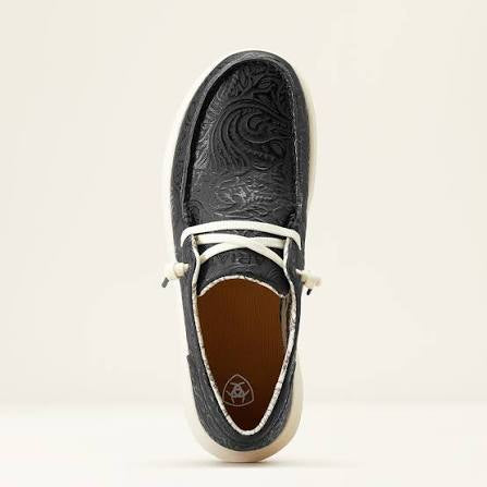 Wmns Black floral emboss Hilo