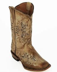 Tanner mark Kids brown w/ glitter inlay boot