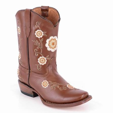 Tanner mark brown W/ flower kids boot