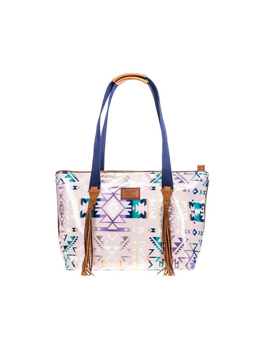 “Monterey” pink navy Aztec pattern, classic tote