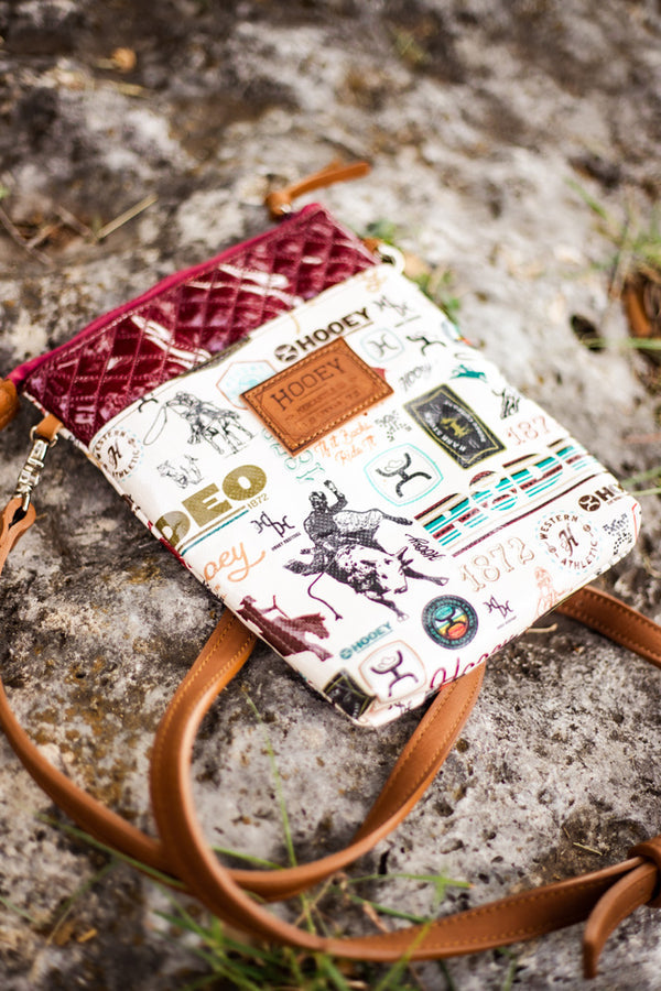 “Hooey Rodeo” cream burgundy Crossbody