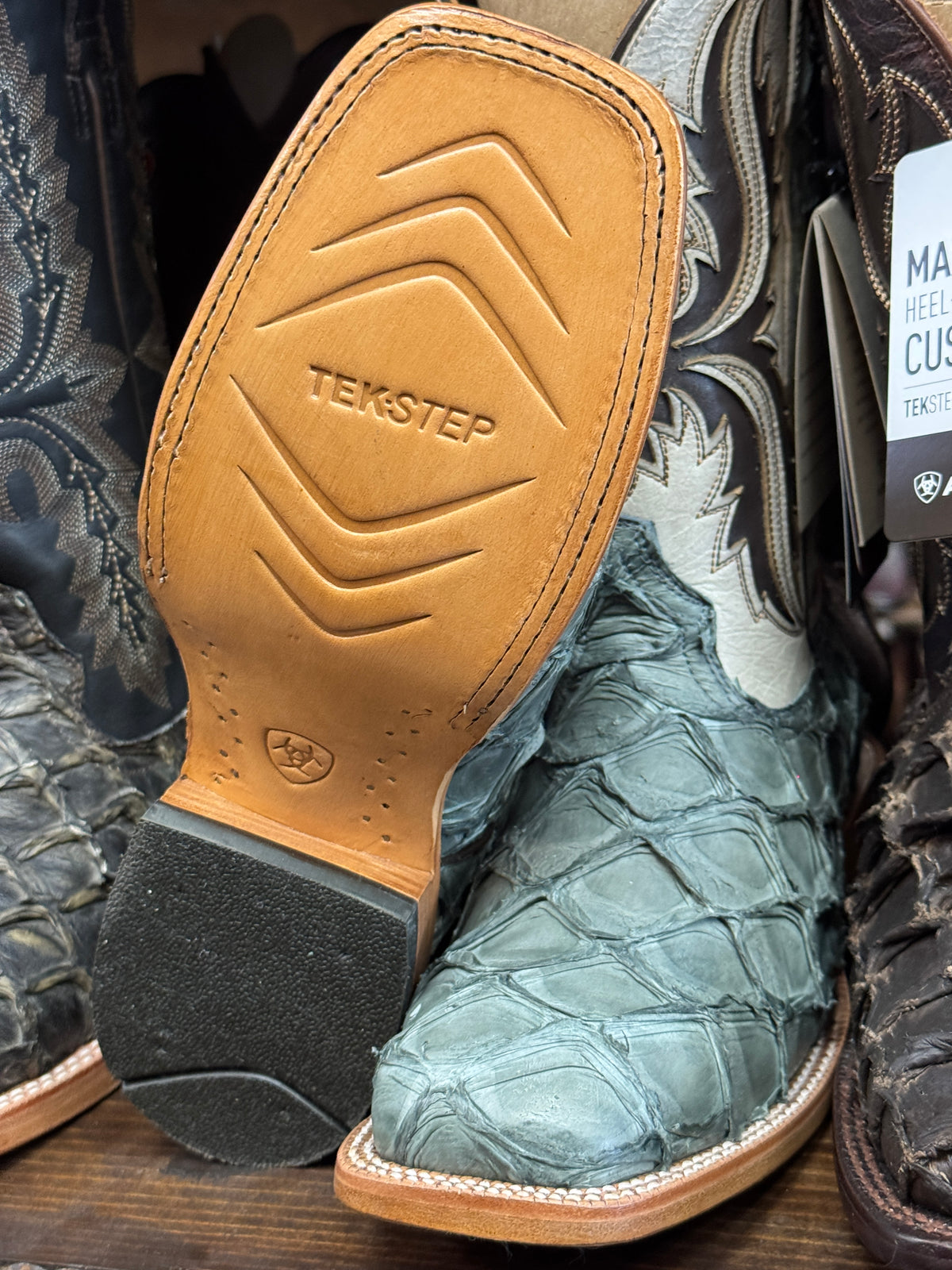 Ashwood Wide Square Toe Cowboy Boot (Pirarucu)
