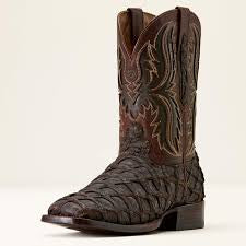 Men's Ariat Ashwood Wide Square Toe Cowboy Boot JAVA PIRARUCU|DEEP CHOCOLATE