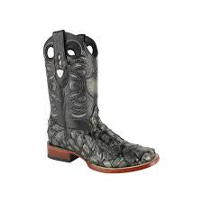 Men’s GRAY/BLACK WILD WEST BOOTS PIRARUCU LEATHER EXOTIC BOOTS