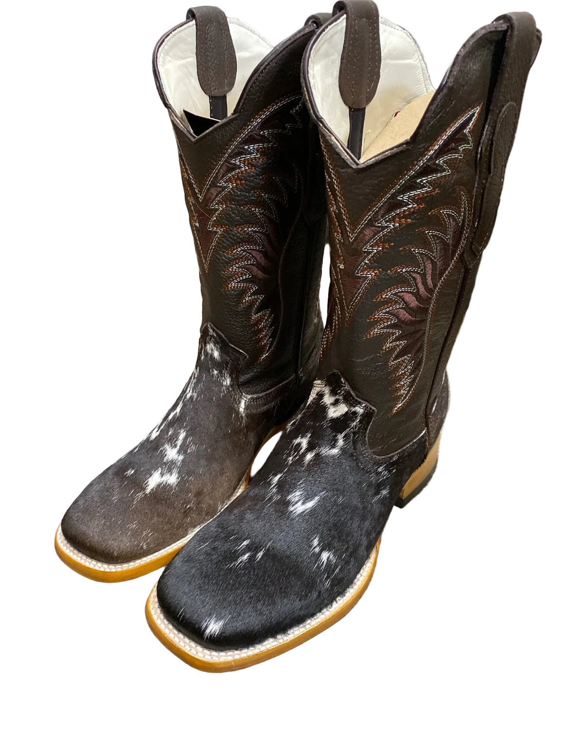 Botas McAllen Rodeo Ancha Pelo de Vaca EE tubo café