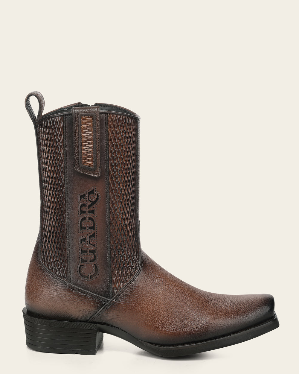Cuadra 1J4HVE CC298 Honey Italian deer leather boot engraved shaft view