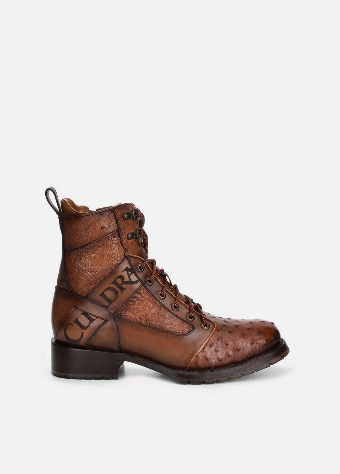 Cuadra CU495 men's Brandy genuine ostrich lace-up round toe boot