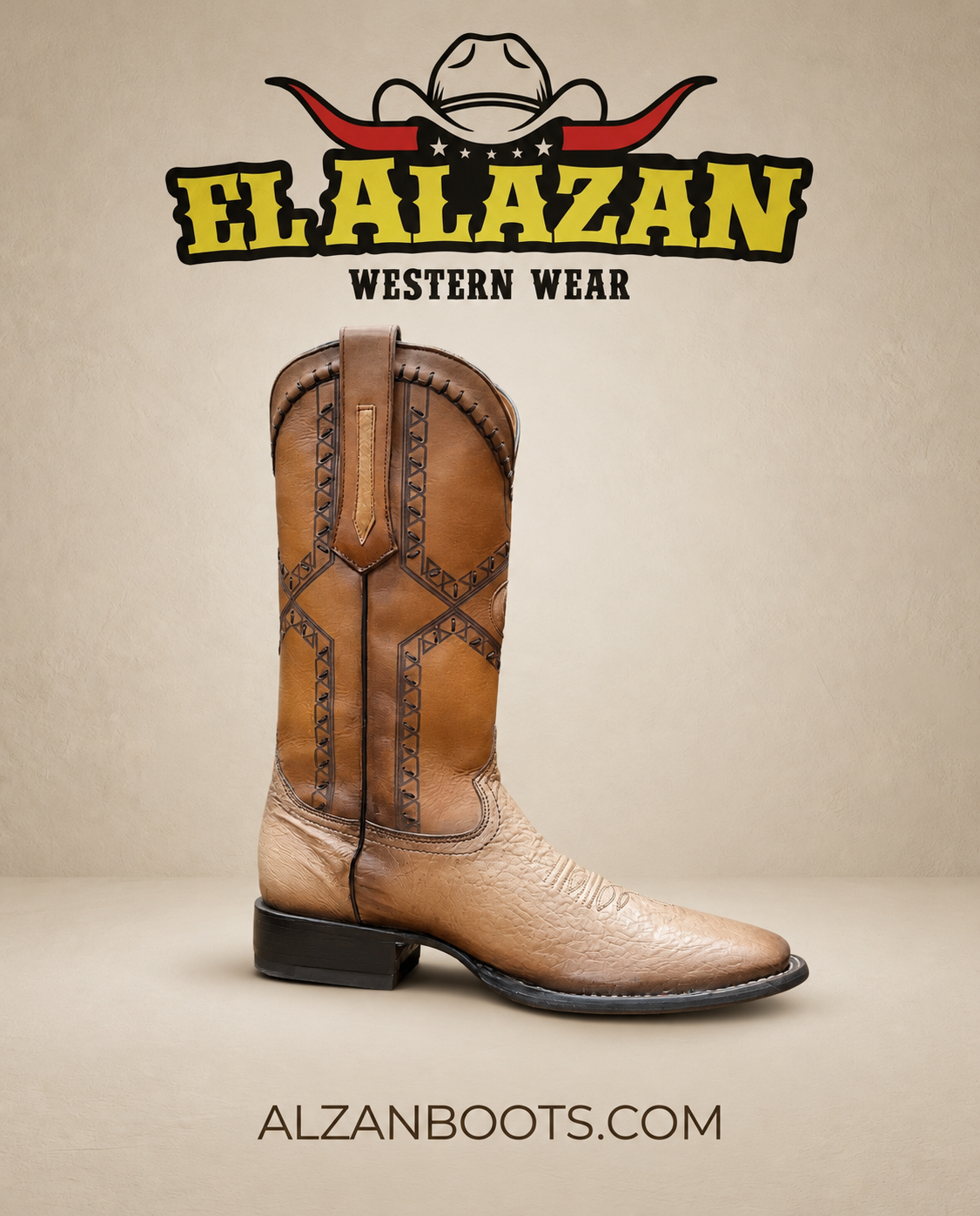 Cuadra men's tan ostrich leather square toe boot at El Alazan Western Wear