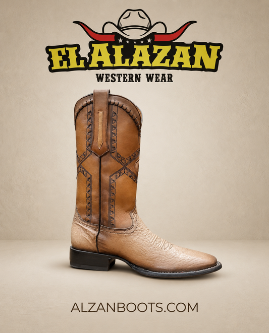 Cuadra men's tan ostrich leather square toe boot at El Alazan Western Wear