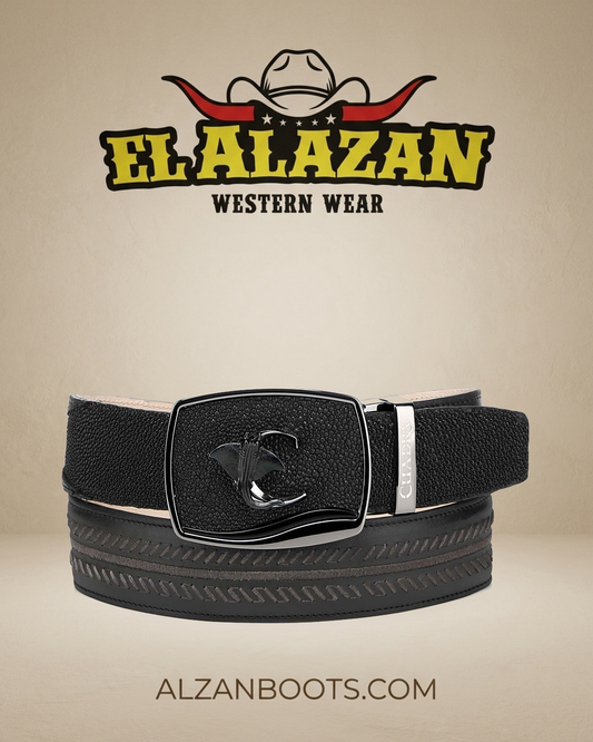 Cuadra exotic stingray belt in black at El Alazan Western Wear